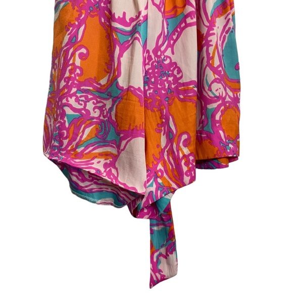 Lilly Pulitzer Deanna Romper Shorely Blue Feeling Tanked Removable Belt Small - Picture 9 of 14